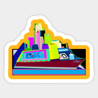 Big Colorful Boat Sticker